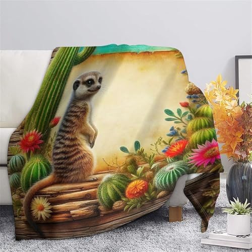 Couverture douce et chaude suricate 3D microfibre de luxe