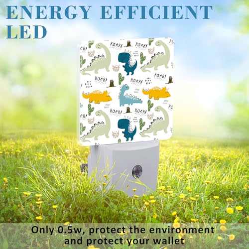 Image of Night Light for Kids Girls Boys, Childish Cute Dinosaur LED Night Light Plug into Wall with Dusk to Dawn Sensor for Room Decor, Hallway, Kitchen, Bathroom, Nursery, Stairs