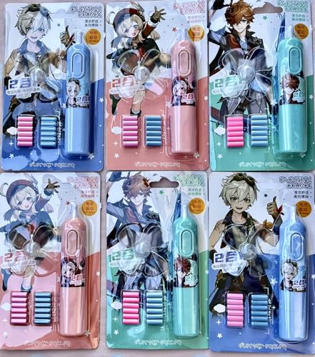 Image of Pack of 6 Electric Erasers Cum Fan for Kids I Best for Birthday Return Gifts for Boys and Girls Age 3 to 10 Years I. (Battery /Cell not Included)