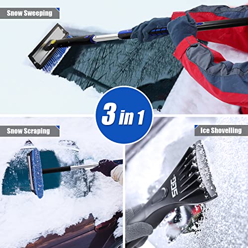 Seg Direct 50" Extendable Snow Brush Ice Scraper And Electric Space Heater For Indoor Use, Portable Items For Winter #TOP3