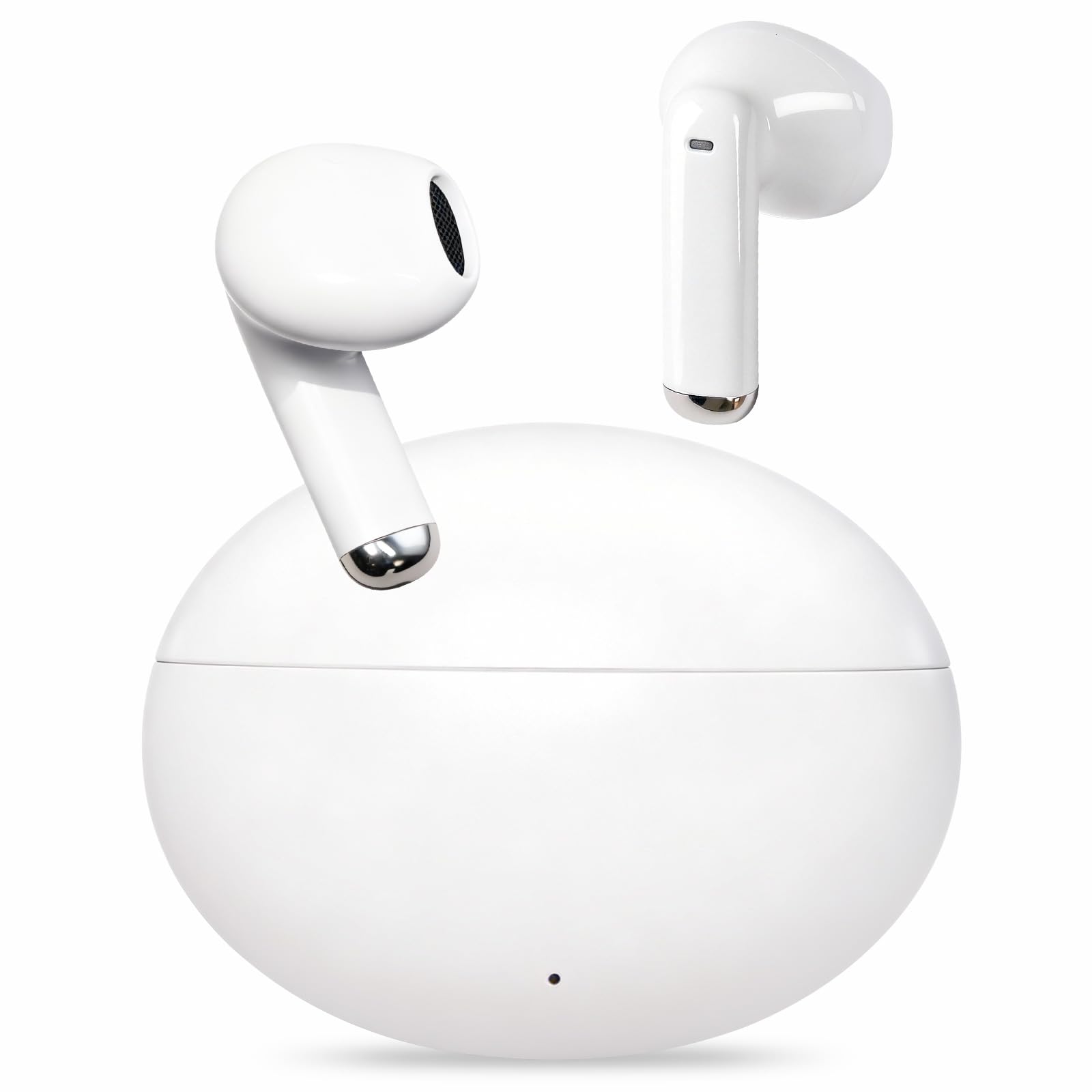 yobola Écouteurs Bluetooth 5.4 sans Fil, in-Ear Écouteur HiFi Stéréo Basses avec 4 Micros HD, Mini Confortable Contrôle Tactile IPX7 Étanche USB-C 27H Casque pour Smartphones/Laptops/Sports, Blanc