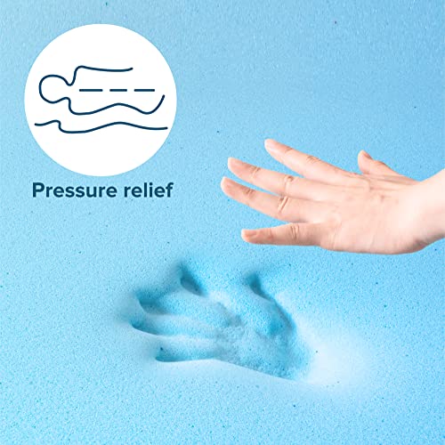 Image of Zinus Green Tea Cooling Gel Memory Foam Mattress Toppers, Full, Blue (OLB-MGT-300F)