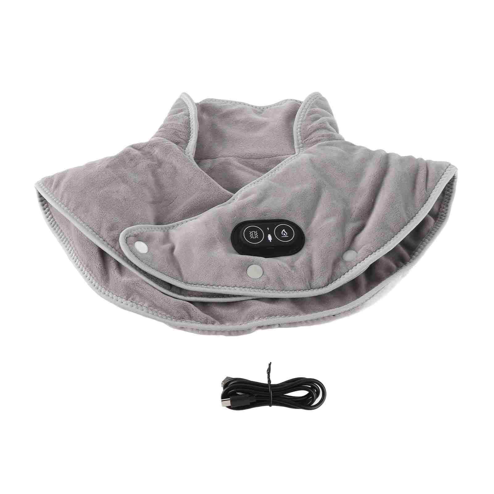 Envoltura Eléctrica para el Cuello Y los Hombros, Almohadilla Térmica para el Cuello Y los Hombros, Masajeador de Vibración, Bufanda Calentada, Soporte Térmico para el Cuello, Calentador para el Cuell