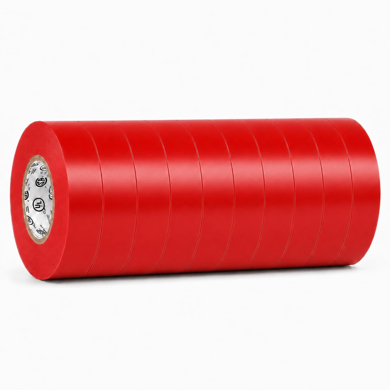 GGR Supplies EL-766AW Red General Purpose Electrical Tape, 3/4 Inch x 66 Feet, 7 Mil PVC, UL/CSA Listed Core, 600V Flame-Retardant Insulation for Wire Splicing, Bundling &amp; Color Coding, Pack of 10