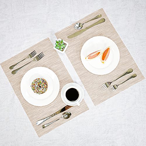 Dolopl Table Mats Beige Placemats Set Of 6 Easy To Clean Wipeable Washable Farmhouse Modern Outdoor Placemats For Dining Kitchen Table Spring Summer Decorations #TOP4