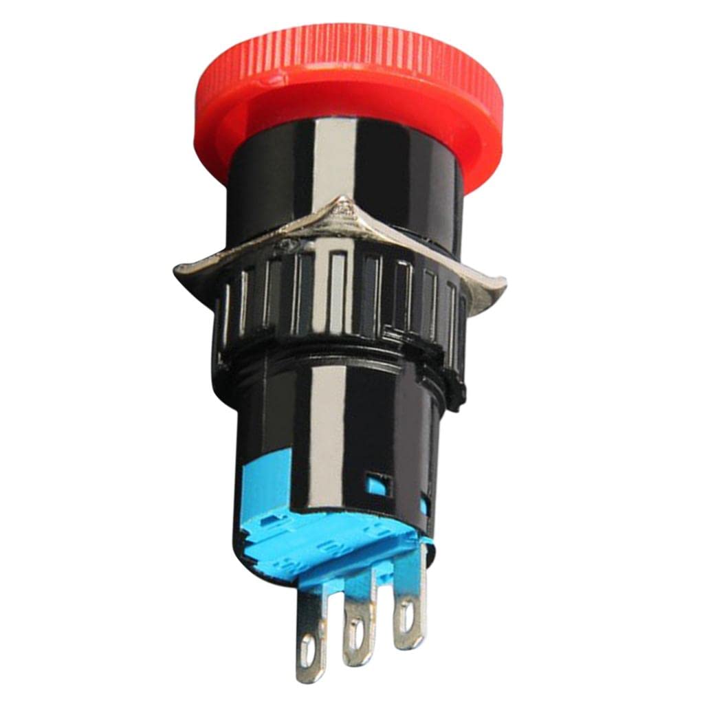 CLUB BOLLYWOOD 16mm 6~380V 3 Pin Latching Emergency Stop Push Button Switch - 1NO1NC - 20x45mm - 1Pack | Pushbutton Switches | Business & Industrial-picture-16