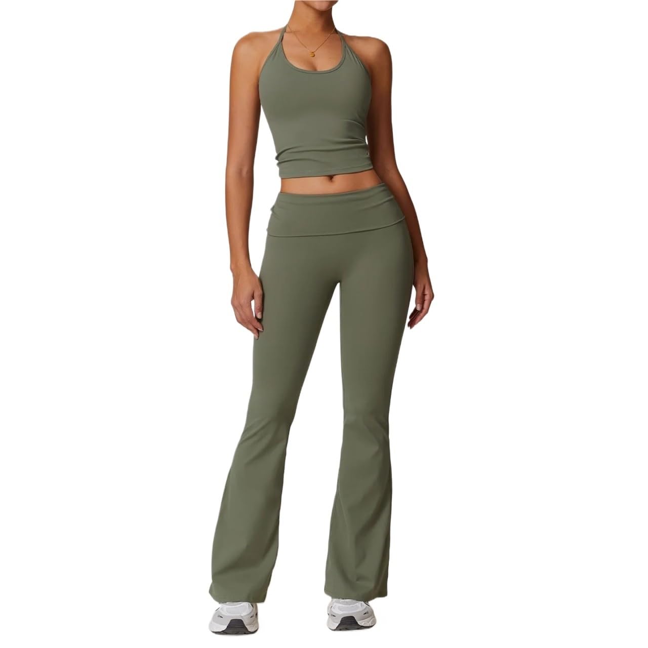 Set da yoga da donna Set di abbigliamento da yoga 2 pezzi, completo donna, leggings a vita alta, gilet palestra, top senza cuciture, intimo for allenamento fitness