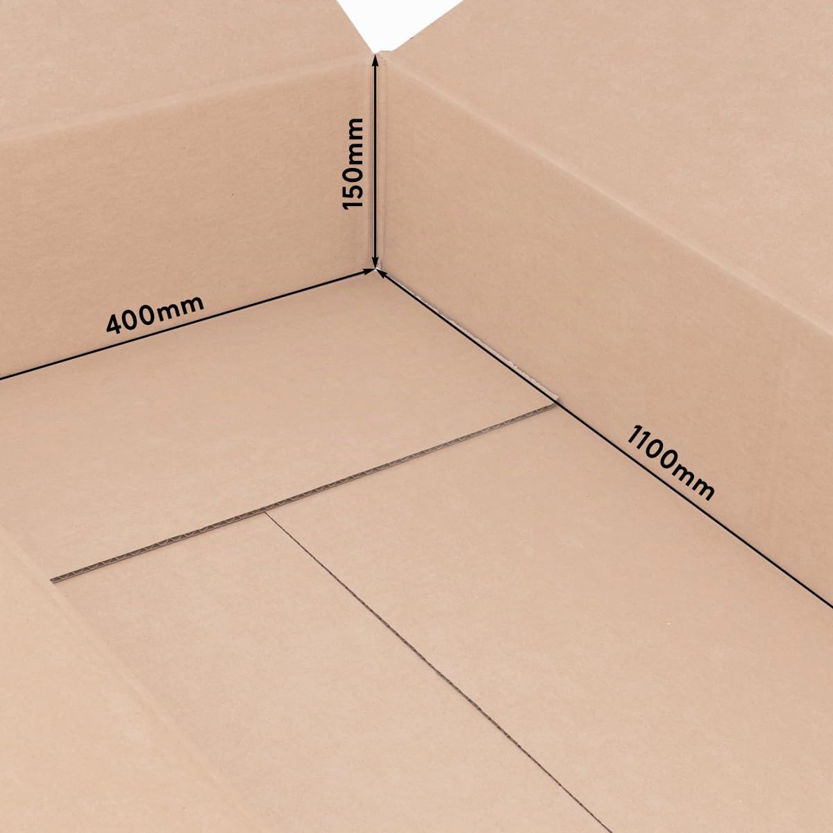 verpacking Faltkartons 1100 x 400 x 150 mm Braun (Außenmaß 1105 x 405 x 160 mm) KK 210 1-wellig Versandkarton für mittelgroße Waren DHL Paket DPD GLS Hermes Kartons (10 Stück)