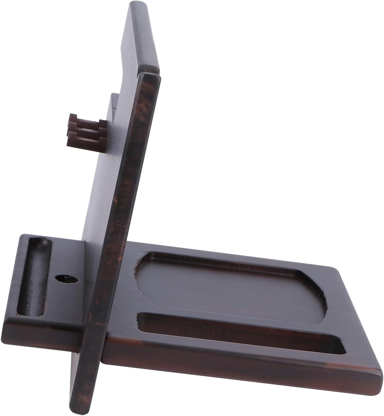 VALICLUD Wooden Phone Stand Desktop Organizer for Home Office with Multi-Function Key, Watch, and Glasses Holder, Natural Solid Wood Storage Bracket for Cell Phones and Accessories