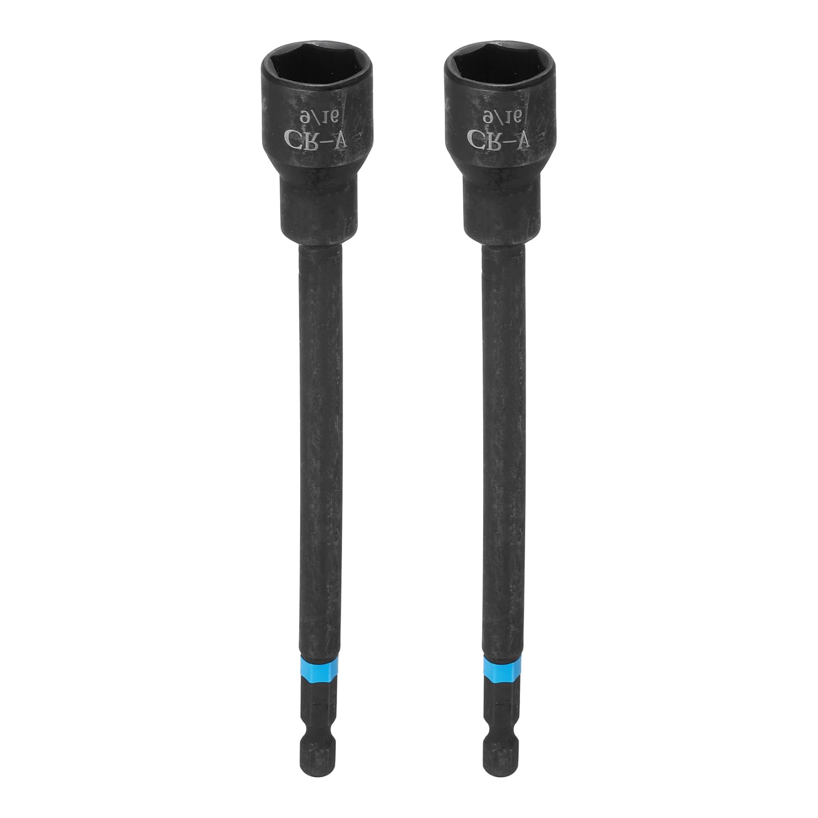 sourcing map 2pcs Nut Driver Drill Bit 9/16" Socket 1/4" Hex Shank 6" (150mm) Magnetic 6-Point Sockets Quick Change Cr-V Steel Bolt Setters for Power Drill Drivers