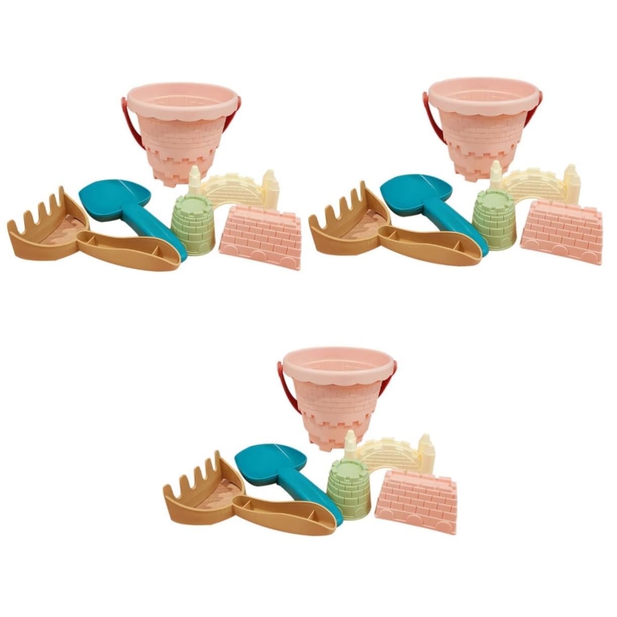 POPETPOP 3 Juegos Juguetes de Playa para Cubo Pala y Rastrillo Herramientas Coloridas para Arena al Aire Accesorios para Bebés Color Aleatorio