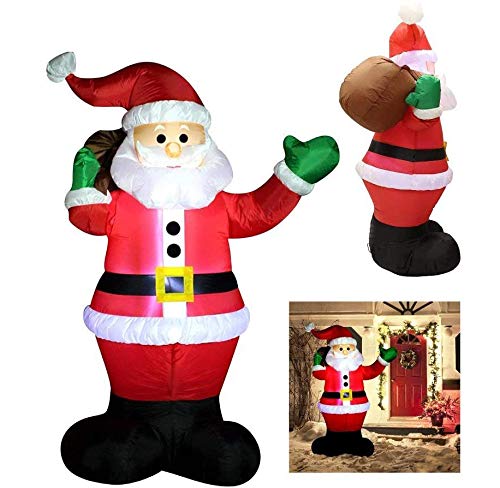 Joiedomi 6 FT Christmas Inflatable Santa with Gift Bag, Blow Up Xmas Inflatable Decorations with Build in LEDs for Christmas Decor, Yard Indoor Outdoor Garden Lawn Winter Decorations