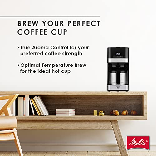 Melitta Aroma Tocco Thermal Drip| Programmable Coffee Machine | 8 Cup Coffee Maker With Thermal Carafe | Glass Touch Control Panel #TOP2