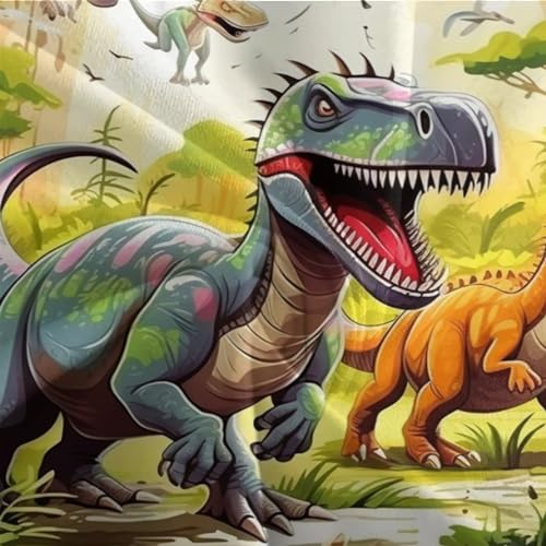 Housse de couette microfibre douce motif dinosaure 3D facile d'entretien