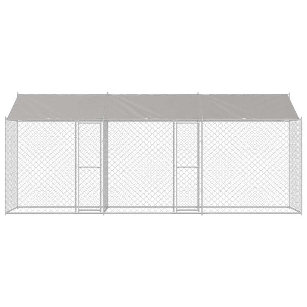 Klatka dla psa ze srebrnym dachem 600 x 200 x 256 cm