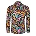 TEYHUI 1970s Retro Vintage Floral Print Disco Shirt for Men Costume (Z3737BK,XL)