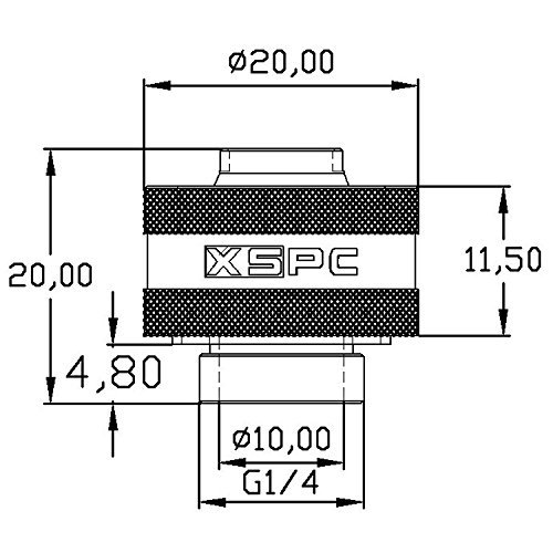 Xspc G1/4" To 3/8" Id, 1/2" Od Compression Fitting V2 For Soft Tubing, Chrome, 4-Pack #TOP3