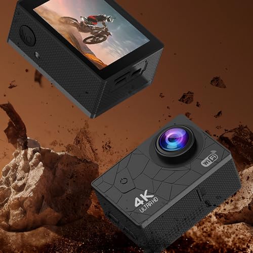 VBESTLIFE 4K 30FPS WiFiアクションカメラ、防水170°広角DV、旅行スポーツVlog用、ハンドルバーコンポーネント付きサイクリングカメラ