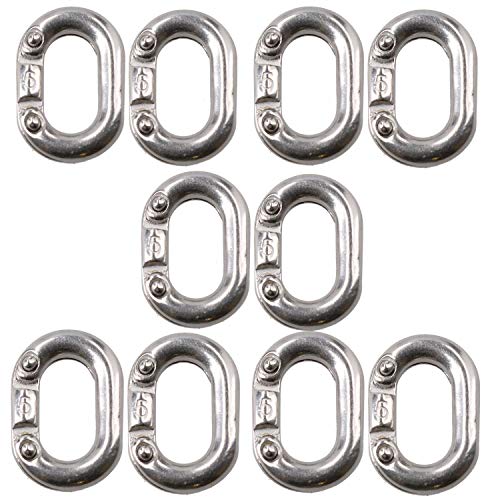 AB Tools 10 Pack Chain Connecting Link 5mm Marine Grade Stainless Steel Split Shackle