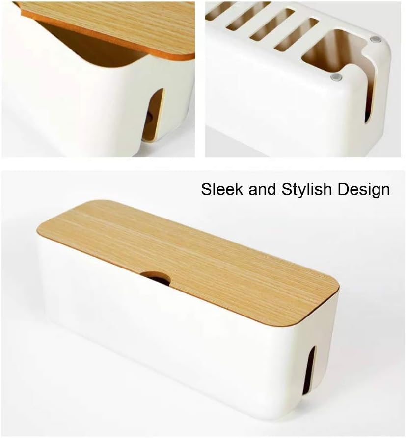 Sourcemall Cable Management Box| Power stripe Organizer|Cord Organizer Box| Hide and Conceal Power Strips and Electrical Cords from TVs, Computers, and Desks| Keep Pets Safe