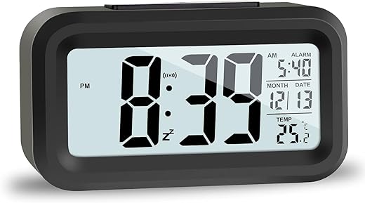Alarm Clocks for Bedrooms,Digital Alarm Clock with LCD Screen,Snooze, 12 / 24 H,Battery Operated