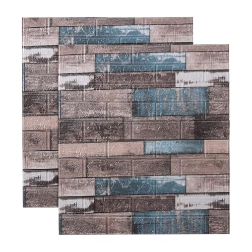 Image of 3D Brick Wallpaper for Wall | Self Adhesive PE Foam DIY Panel | Peel & Stick Decor for Home, Living, Bedroom & Office (70 x 77 cm, Appx 5.8 Sq Ft) (40, NEW Multi)