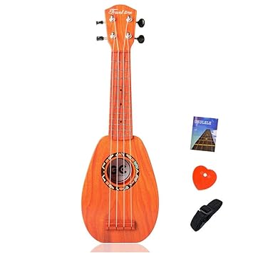 Satisfounfer Kid Guitar Toy Ukulele with Strap Mini Guitar String for Toddler Kids Boys Girls Learning Resources -17 Inch (Dark Rosewood)