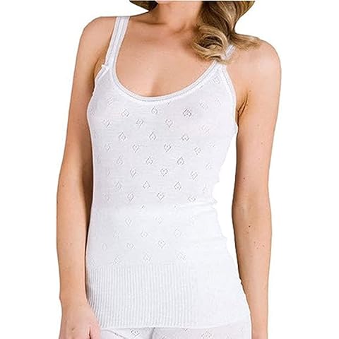 itronik New Snowdrop Ladies Thermal Underwear-Vest, plain Spencer Sleeveless Made in The UK SIZE S-3XL Black or White (White, M) Cover