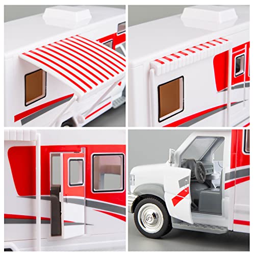 BDTCTK Modelo de Motorhome de Lujo 1:28 DIY Rojo miniatura 3
