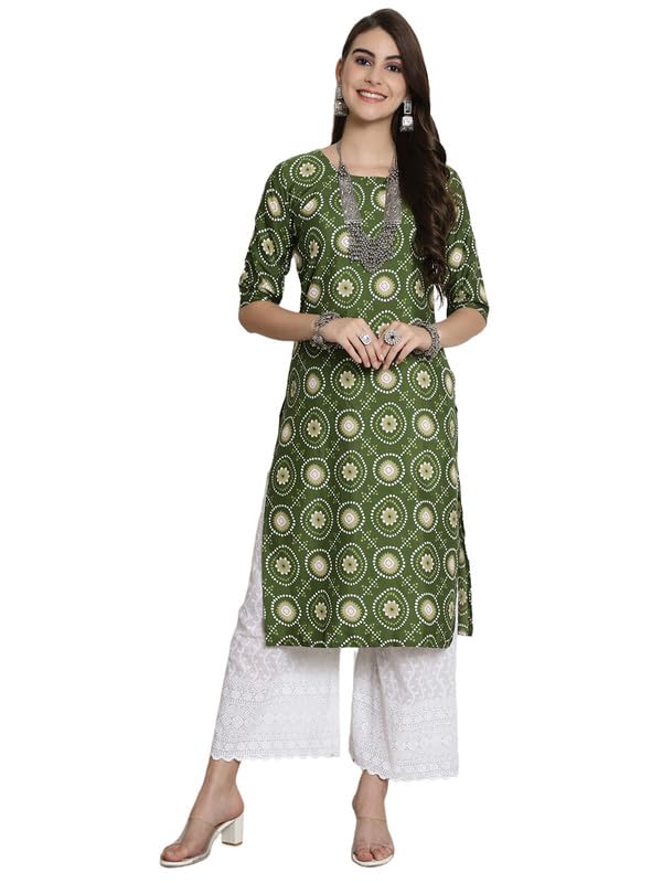 Image of 7Threads Kurti for Women|Kurti|Kurta|Kurta for Women|Crepe Kurti|Printed Kurta|Crepe Straight Kurti Kurti