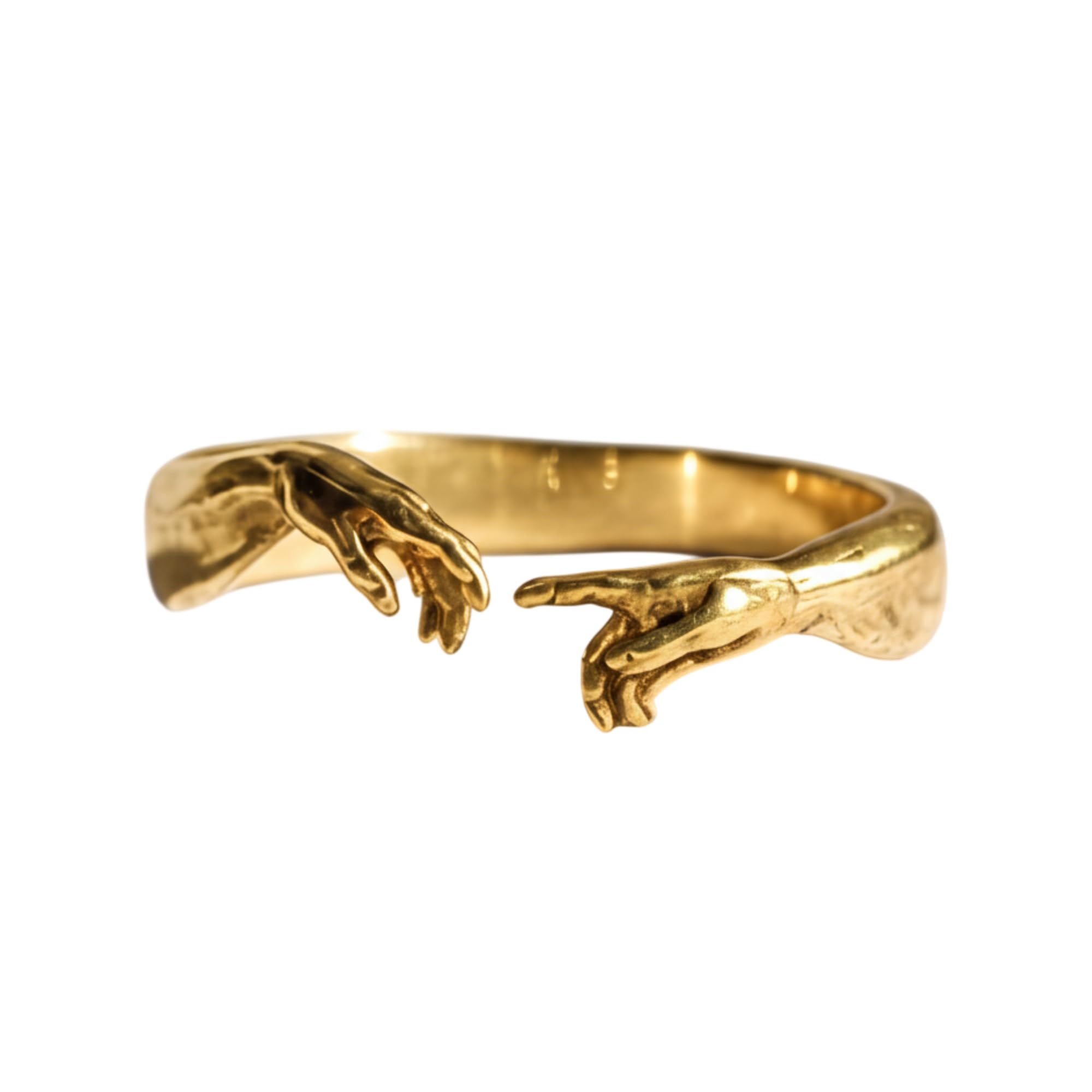 Creation of Adam Ring 14K Gold Vermeil 925 Sterling Silver Unisex | Handcrafted to order in 60+ sizes, Sistine Chapel inspired open wrap design, thoughtful gift for art lovers and collectors