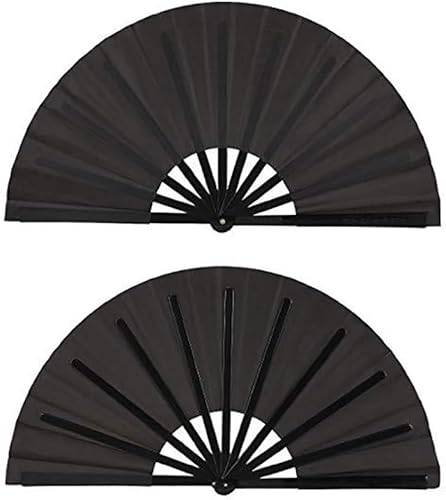 Miniatura 2 de GSHLLO 2 ventiladores plegables grandes, ventiladores plegables de mano, ventiladores chinos de Kung Fu, ventilador de mano de Tai Chi, ventilador