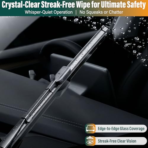 Image of Windshield Wiper Blades Replacement for VW Volkswagen Atlas 2018-2023 2024 | VW Atlas 2019 2020 2021 2022,Original Equipment Replacement Front Rear Wiper Blade Set - 26 inch+22 inch+12 inch (Set of 3) Top Lock