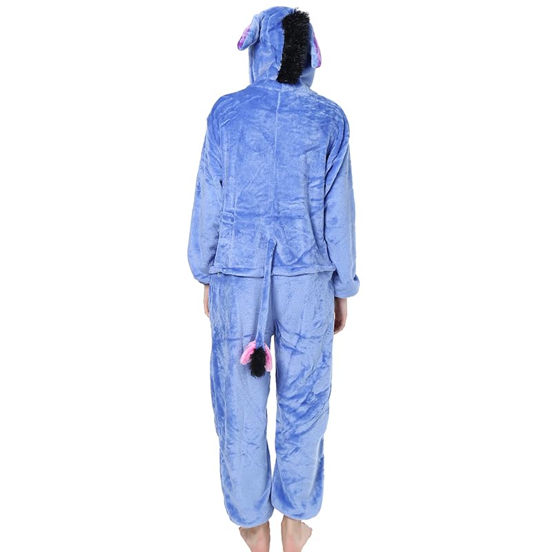 Joy Start Erwachsene Onesie Tier Pyjamas Unisex Karneval Halloween Cosplay Kostüm Nachtwäsche (Donkey, Small)