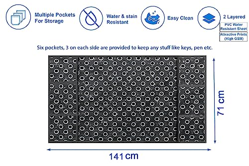 Image of Stylista Refridgerator top Cover Suitable for Samsung RS76CG8003S9HL, 653 Liter Fridge, Dimension (WXD) 71x141 CM, Symmetric Pattern Grey White