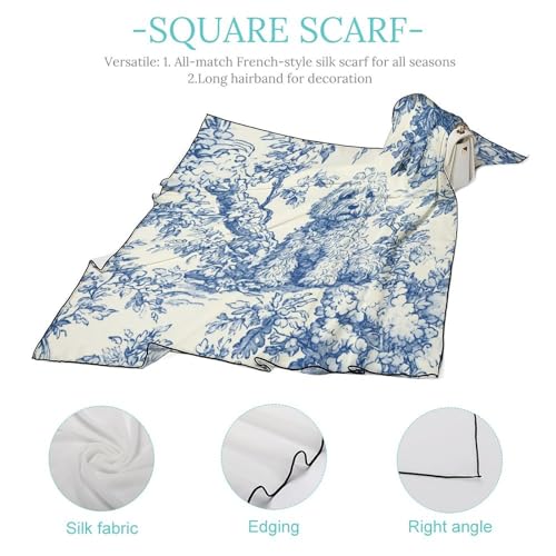 Vintage Green Leaf Bow Pattern Women Hair Scarf Square Silk Like Head Scarves Handkerchief Satin Neck Scarf4