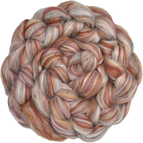 Image of Combed Top Roving. Limited Edition Fiber for Spinning, Needle Felting, Wet Felting, Weaving and Crafting. Fancy, Colorful, Exotic Designer Blend, Ponderosa