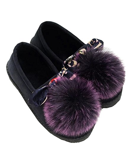 Zerci Pantoufles confortables et chaudes en fourrure pour femme - Violet - Violet 2, 36 EU Cover