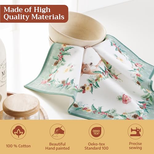 Serviettes de table Maison d'Hermine 100% coton, lot de 4 carrées 45x45 cm lavables - 4