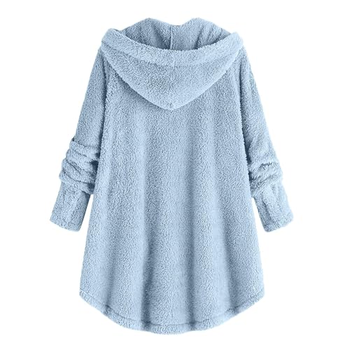 Girls Sherpa Fleece Hooded Jacket Teen Oversized Button Down Polar Fuzzy Plush Coat Fall Winter Warm Soft Outwear2