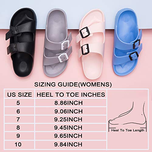 DL Adjustable Women's EVA Slides Sandals Double Buckle Beach Sandals for Women Slip On Summer Lightweight Waterproof… - Image 3