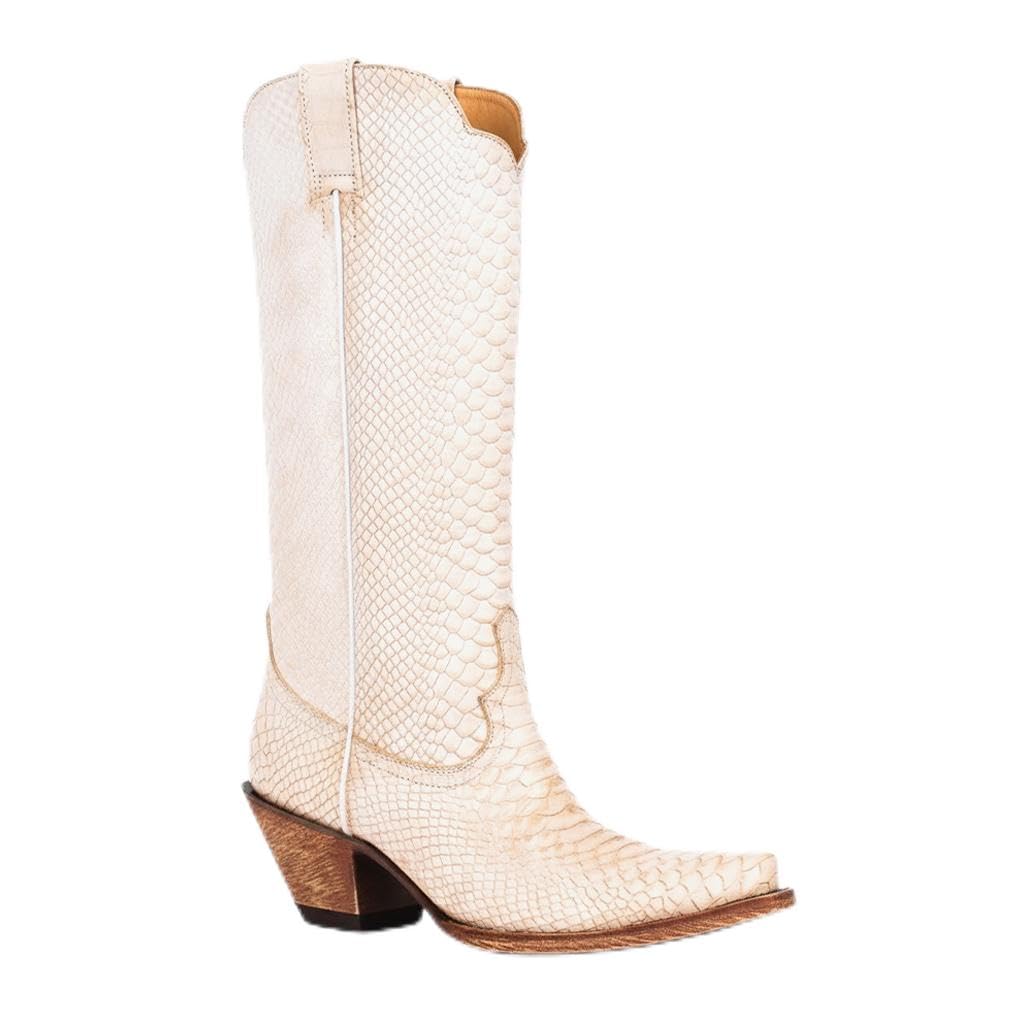Stylish Western Knee-High Boots for Women - Comfortable Pointed Toe Slip-On with Animal Pattern Durable Rubber Sole PU