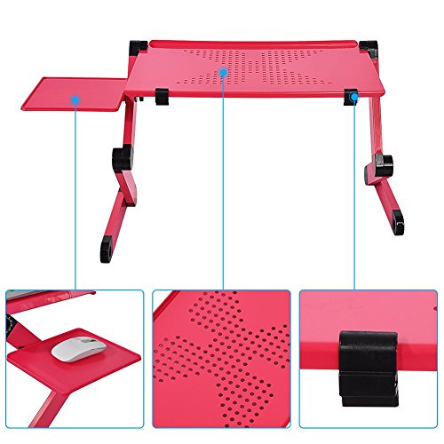 Base ajustable para laptop de aluminio portátil roja miniatura 2
