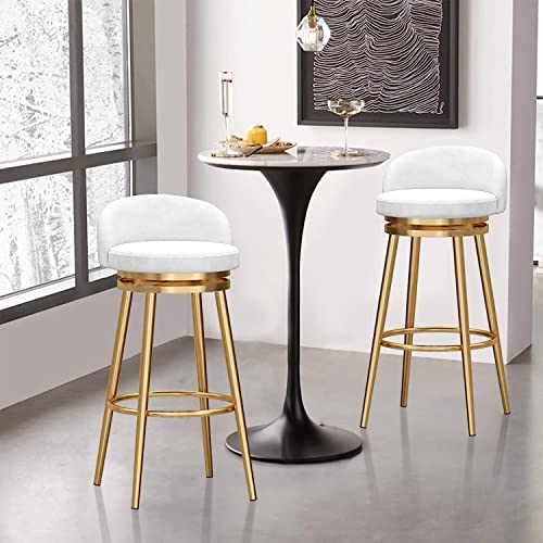 Tabourets de bar en velours de qualité avec cadre en métal robuste