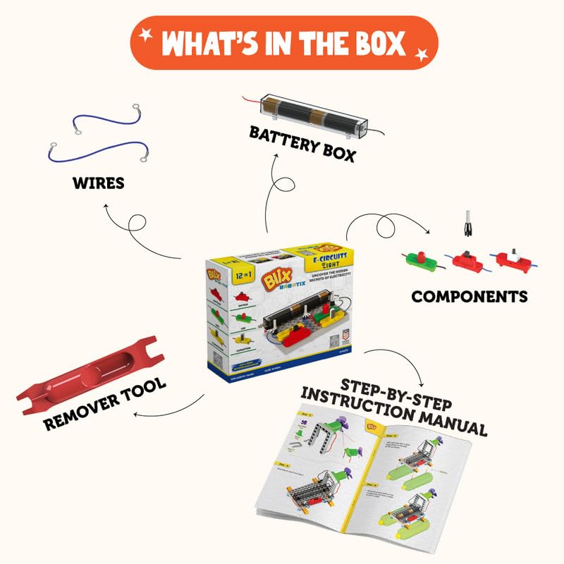 Image of Blix E-Circuits Motion, STEM Robotics Toy with 31 Components for Kids Aged 8+. Educational Robotic to Teach How Motion-Based Circuits Work