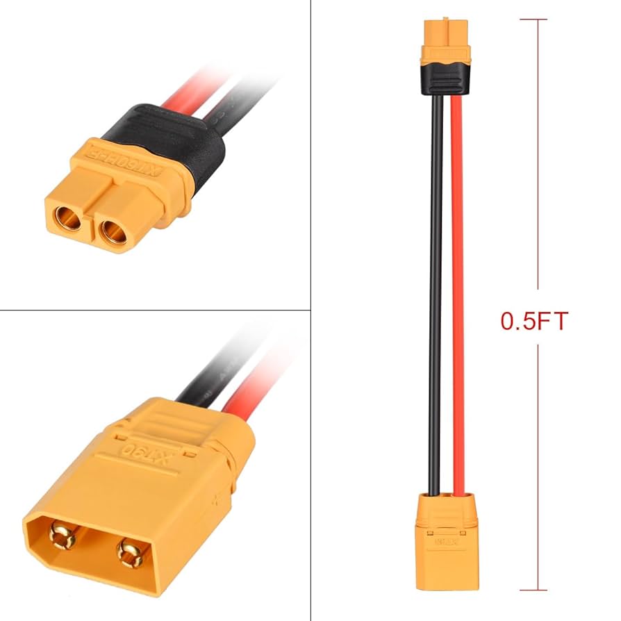4-Pack XT60 Plug Male Connector To XT90 Plug Female Connector No Wire Adapter For RC Lipo Battery ESC