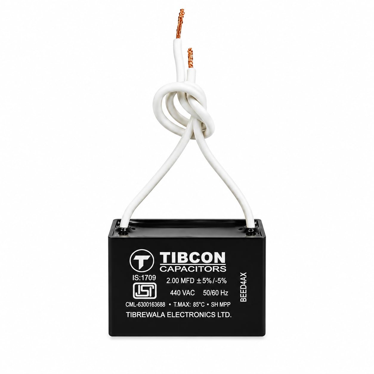 Tibcon 2 MFD 440V Box Capacitor for Fan | Wire | Dry Type | Wire Terminal | Motor Run Capacitor for Ceiling Fans, Exhaust Fans & Air Coolers-image-45