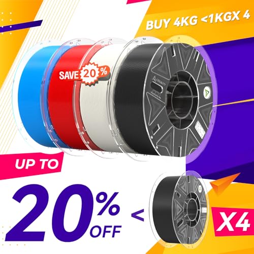 Image of Official CREALITY Hyper PLA RFID Filament 1.75mm 4KG for K2 Plus Combo, High Speed 30-600mm /s 3D Printer Filament, 4Pack(8.8lbs) /Spool Hyper PLA RFID Support CFS,Most 3D Printers,Black& White&Blue&Red