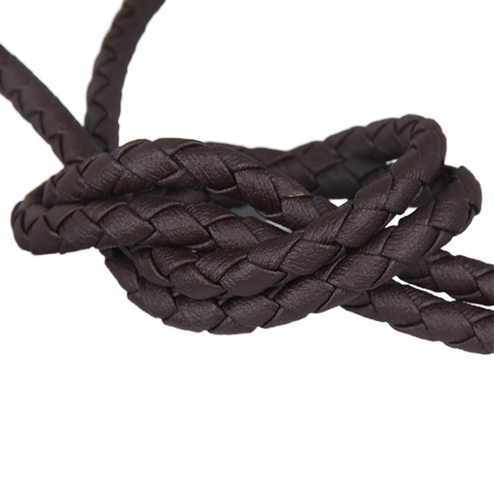 Cordoncino in pelle intrecciata Wambere, cordoncino in pelle morbida, corda in pelle PU, corda di cuoio intrecciata, corde di cuoio intrecciate, corde di cuoio per fai da te, artigianato artistico