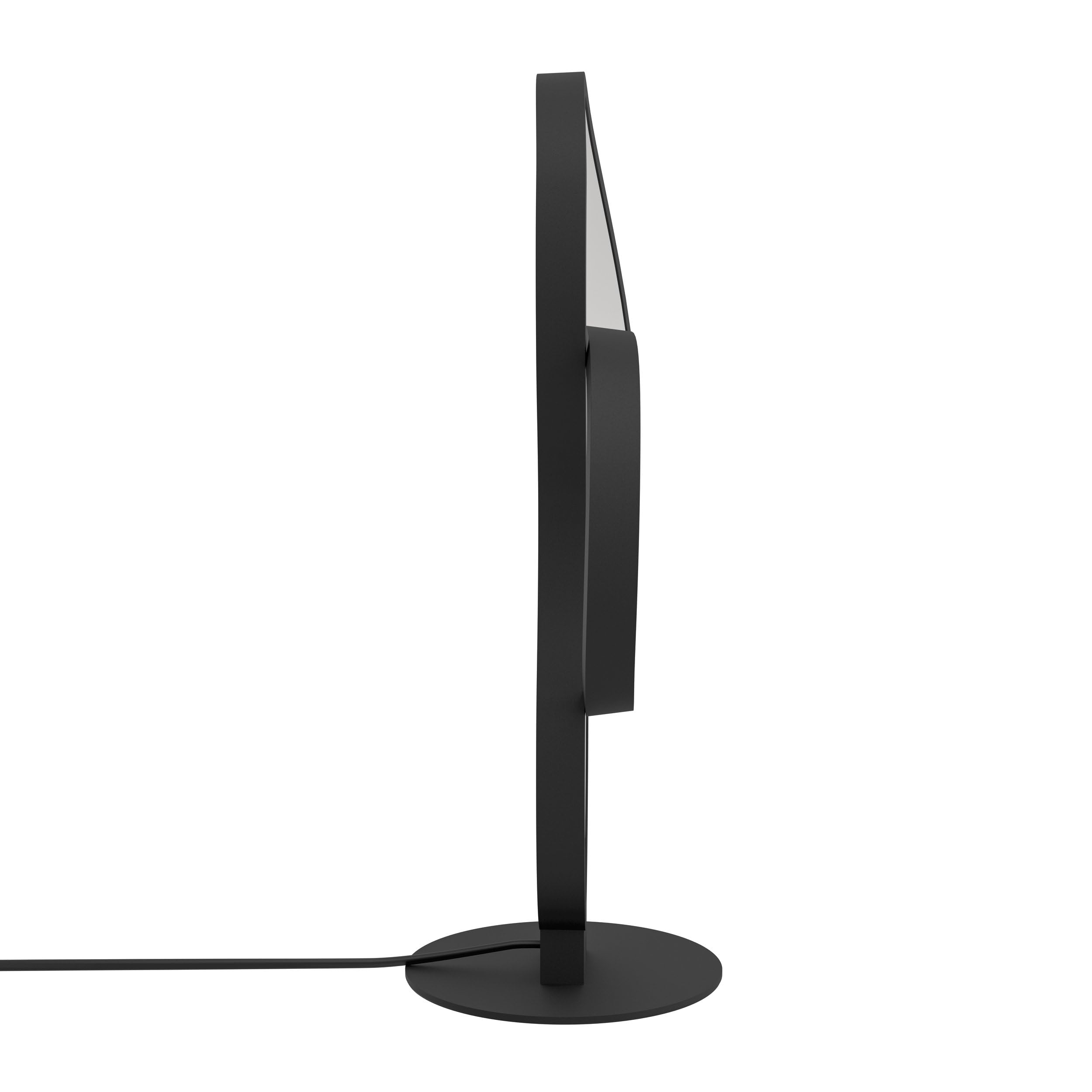 EGLO Gianella Lámpara de mesa led, lámpara curvada para mesilla de noche | lámpara decorativa fabricada en metal negro, para dormitorio y salón, blanco cálido